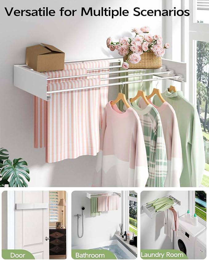 Wall-Mounted Cloths Drying Rack