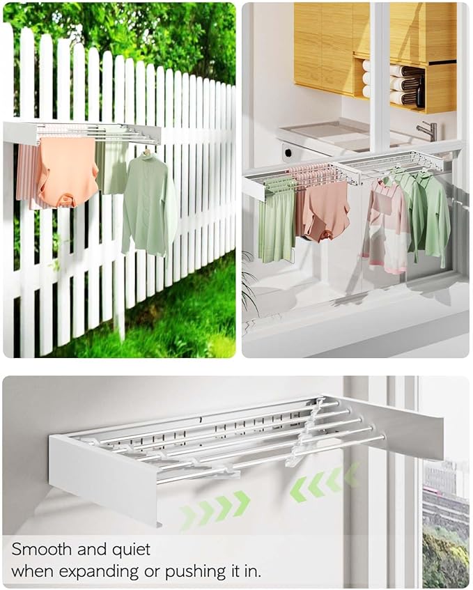 Wall-Mounted Cloths Drying Rack