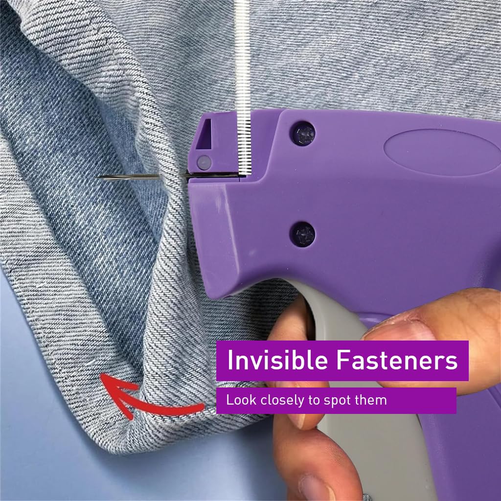 Quick Clothing Fixer, Mini Tag Gun (10 Needles, 2000 Glue Needles)